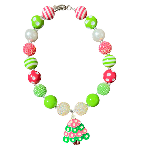 Neon Christmas Tree Necklace