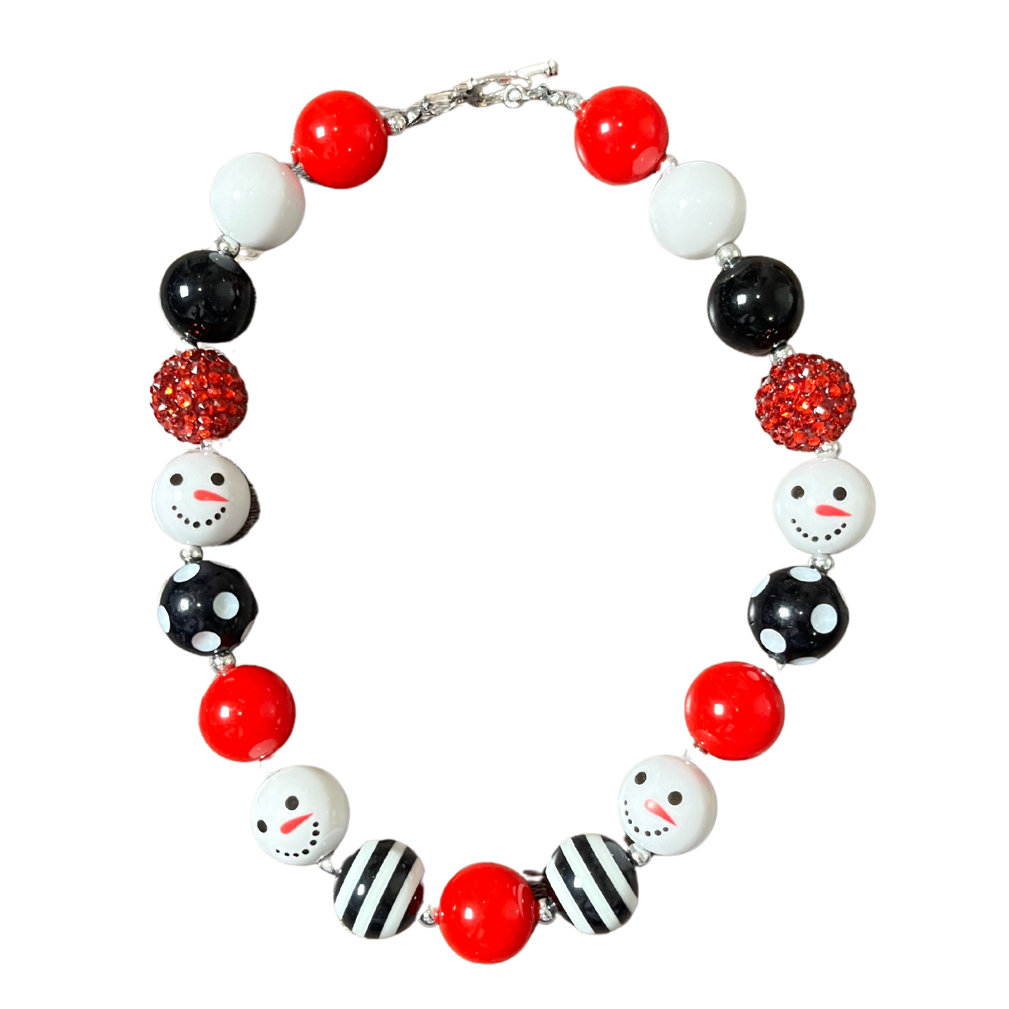 Snowman Red & Black Necklace