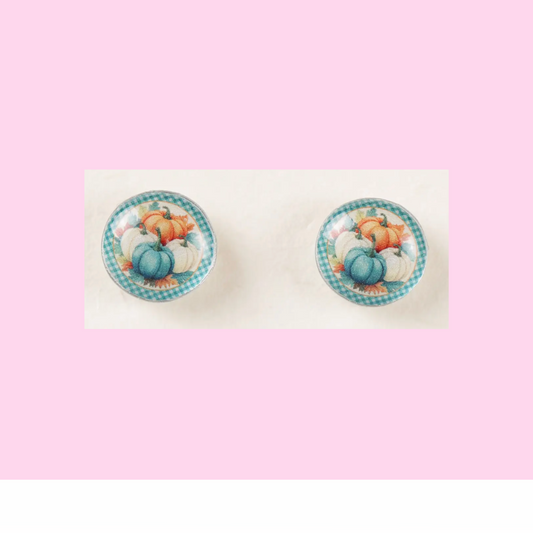 Blue Pumpkin Earrings